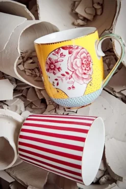 Pip Studio Koffiemokken<Royal Stripes Mok Donker Roze