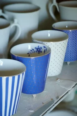 Pip Studio Koffiemokken<Royal Stripes Mok Dots Blauw
