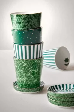 Pip Studio Sets Porseleinen Sets<Royal Stripes Mok Tegels & Theetip Groen
