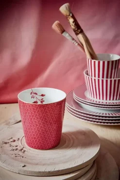 Pip Studio Koffiemokken<Royal Stripes Mok Tegels Donker Roze