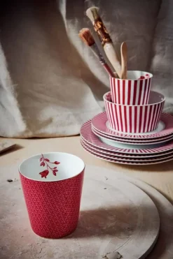 Pip Studio Koffiemokken<Royal Stripes Mok Tegels Donker Roze