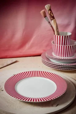 Pip Studio Ontbijtborden<Royal Stripes Ontbijtbord Donker 21Cm Roze