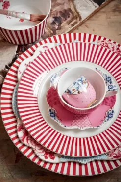 Pip Studio Ontbijtborden<Royal Stripes Ontbijtbord Donker 21Cm Roze