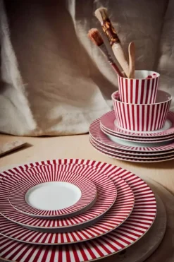Pip Studio Gebaksborden<Royal Stripes Petit Four Donkerroze 12Cm