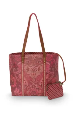 Pip Studio Shoppers<Shopper Medium Kyoto Festival Donker Roze