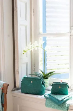 Pip Studio Toilettassen<Toilettas Buidel Extra Groot Velvet Quiltey Days Groen