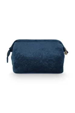 Pip Studio Toilettassen<Toilettas Buidel Groot Velvet Quiltey Days Blauw