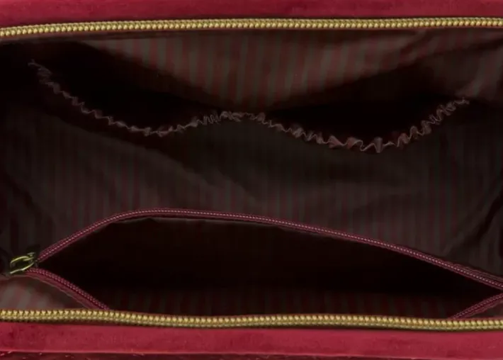 Pip Studio Toilettassen<Toilettas Buidel Groot Velvet Quiltey Days Rood