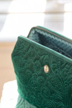 Pip Studio Beauty Cases<Toilettas Buidel Groot Velvet Quiltey Days Groen