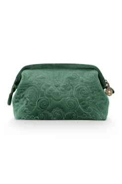 Pip Studio Toilettassen<Toilettas Buidel Klein Velvet Quiltey Days Groen