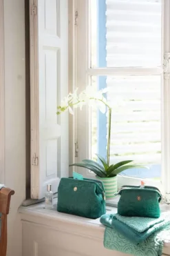 Pip Studio Toilettassen<Toilettas Buidel Klein Velvet Quiltey Days Groen