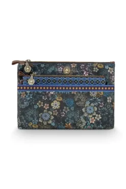 Pip Studio Make-Up Tasjes<Toilettas Combi Groot Tutti I Fiori Blauw