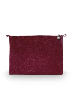 Pip Studio Beauty Cases<Toilettas Groot Velvet Quiltey Days Rood