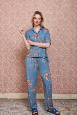 Pip Studio T-Shirts<Top Korte Mouw Cece Fiore Blauw