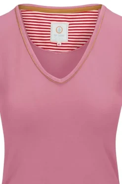Pip Studio T-Shirts<Top Korte Mouw Solid Roze