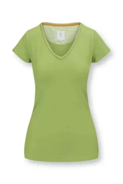 Pip Studio T-Shirts<Top Korte Mouw Solid Licht Groen