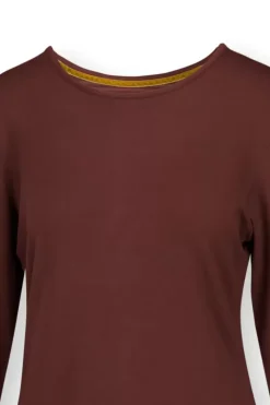 Pip Studio Lange Mouwen T-Shirts<Top Lange Mouw Solid Terra Rood