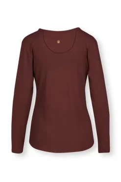 Pip Studio Lange Mouwen T-Shirts<Top Lange Mouw Solid Terra Rood