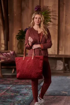 Pip Studio Weekendtassen<Tote Bag Velvet Quiltey Days Rood