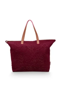 Pip Studio Weekendtassen<Tote Bag Velvet Quiltey Days Rood