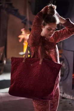 Pip Studio Weekendtassen<Tote Bag Velvet Quiltey Days Rood
