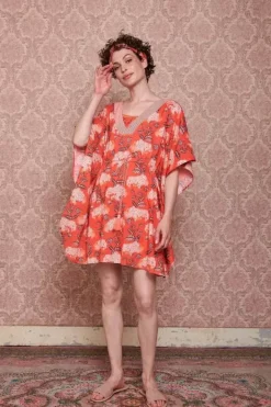Pip Studio Jurken<Tuniek Flora Firenze Koraal Rood