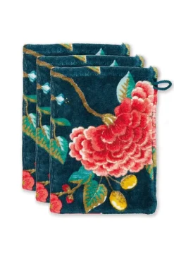 Pip Studio Washandjes<Washandje Set/3 Good Evening Donker 16X22 Cm Blauw