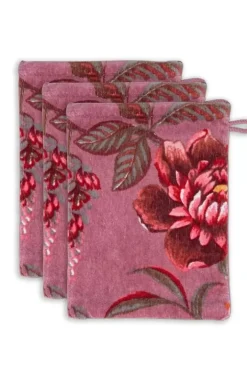 Pip Studio Washandjes<Washandje Set/3 Secret Garden Mauve 16X22Cm Paars