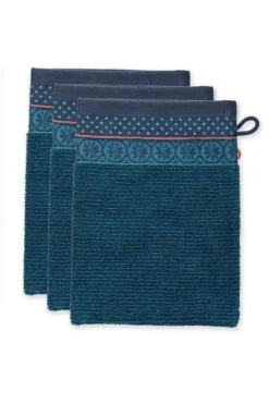Pip Studio Washandjes<Washandje Set/3 Soft Zellige Donker 16X22 Cm Blauw