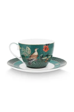 Pip Studio Kop/Schotel<Winter Wonderland Cappuccino Kop & Schotel Groen