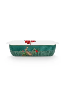Pip Studio Ovenschalen<Winter Wonderland Serveerschaal Rechthoekig Groot Groen