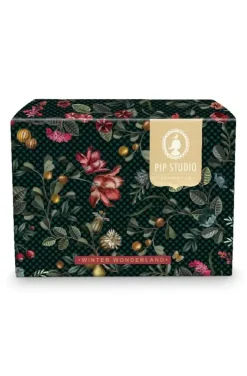 Pip Studio Kop/Schotel<Winter Wonderland Set/2 Espresso Kop & Schotel Donkerblauw